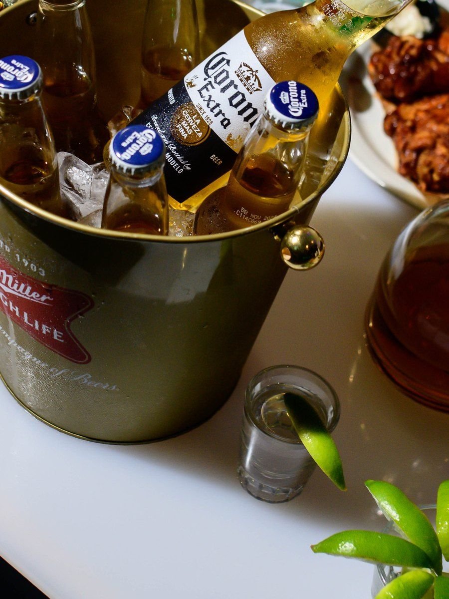 Bucket of beers and a bottle at iRock