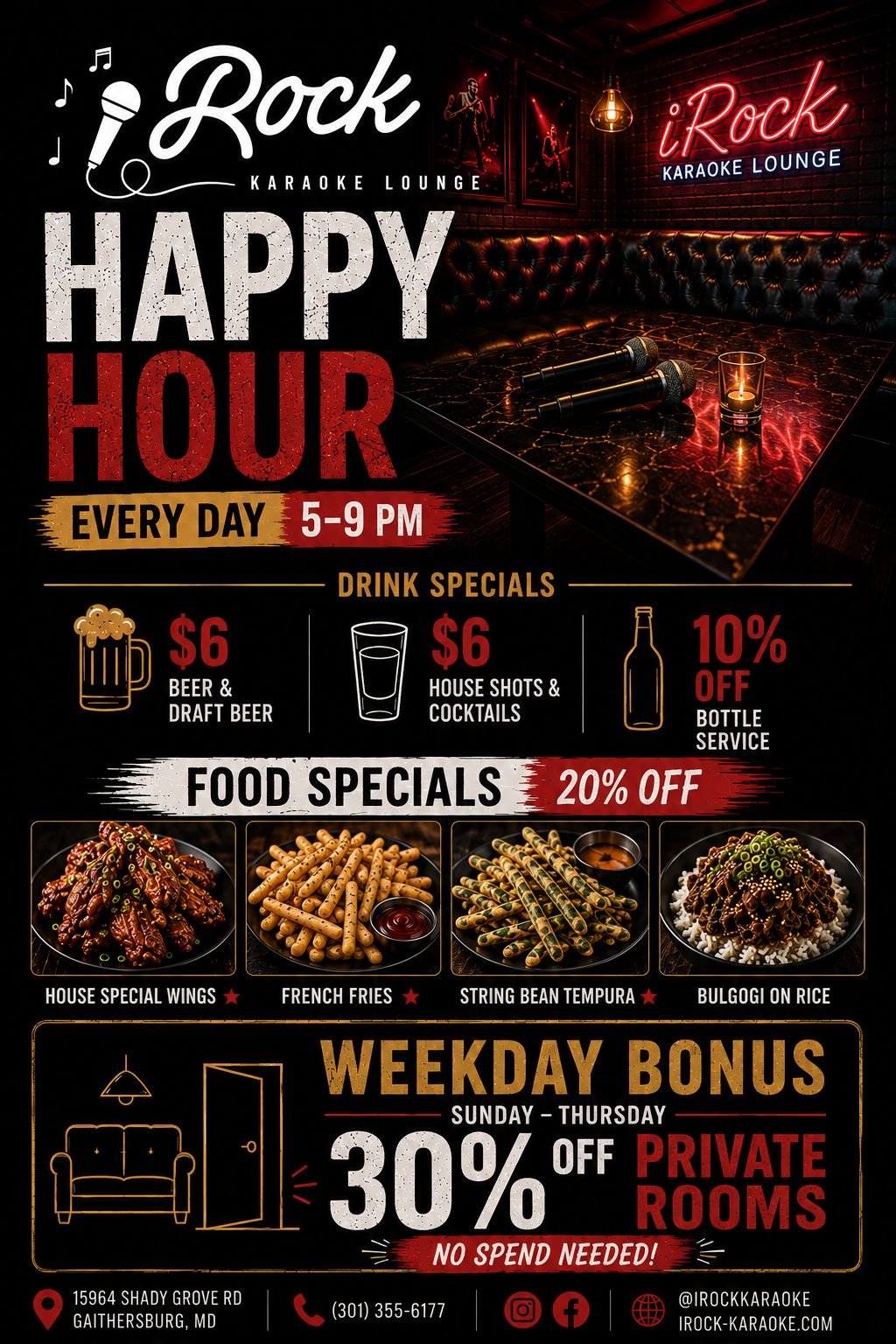 iRock Happy Hour flyer