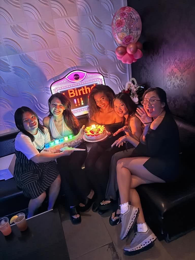Birthday neon sign photo op at iRock